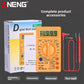 ANENG DT-830B multimeter shown with its retail box and red and black test leads