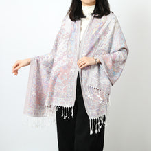 Womens Paisley Jacquard Scarf Shawl with Tassel Fringe