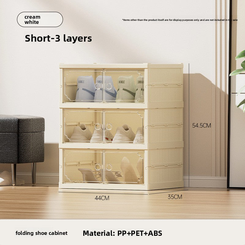 Shoe cabinet with double-row dust-proof function