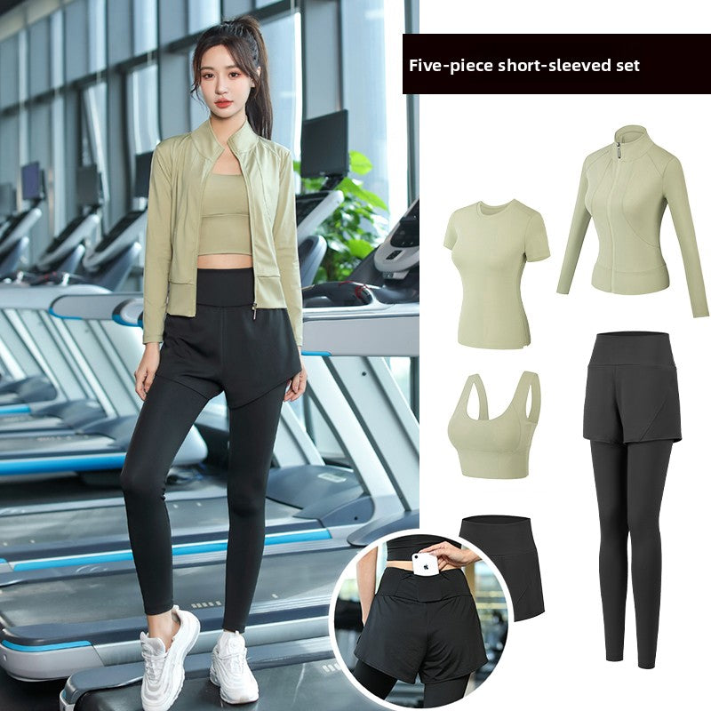 Three quarter angle of the leggings with hands at the high waist