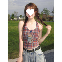 Womens Plaid Halter Camisole