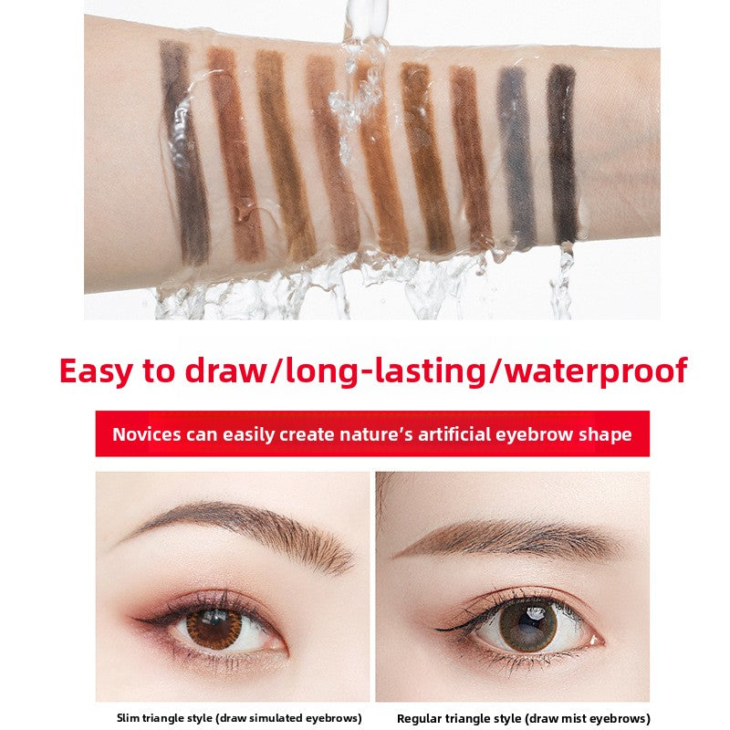 Close-up of the fine pencil tip and spoolie brush materials
