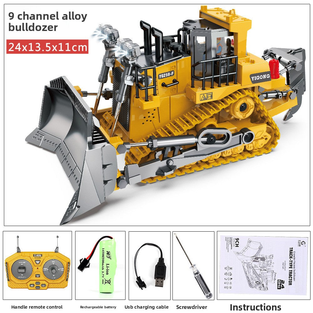 Remote control construction vehicle with handheld controller