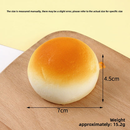 Top view of the simulated bread squishy showing its realistic baked shape