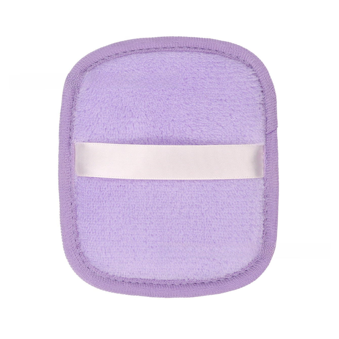 Reusable makeup remover pad shown flat with the plush face up on a plain background