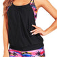 Women Two Piece Swimsuit Vest Style | top down arrangement layout