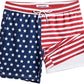 Quick-drying shorts with inner lining and shark-print design