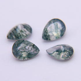 Pear Shaped Moss Agate Stone for Jewelry Making