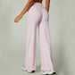 Womens wide leg yoga and lounge pants with a high waistband