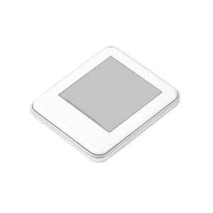 Angled front view of the 1.54 inch NFC e-ink screen with white bezel and blank gray panel