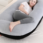 J-shaped pregnant woman pillow support