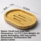 Small oval bamboo soap dish with three slots, 12.5 x 9 x 1.5 cm, about 62 g