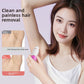 Maker lifestyle panel of a woman holding the mini shaver up to her underarm