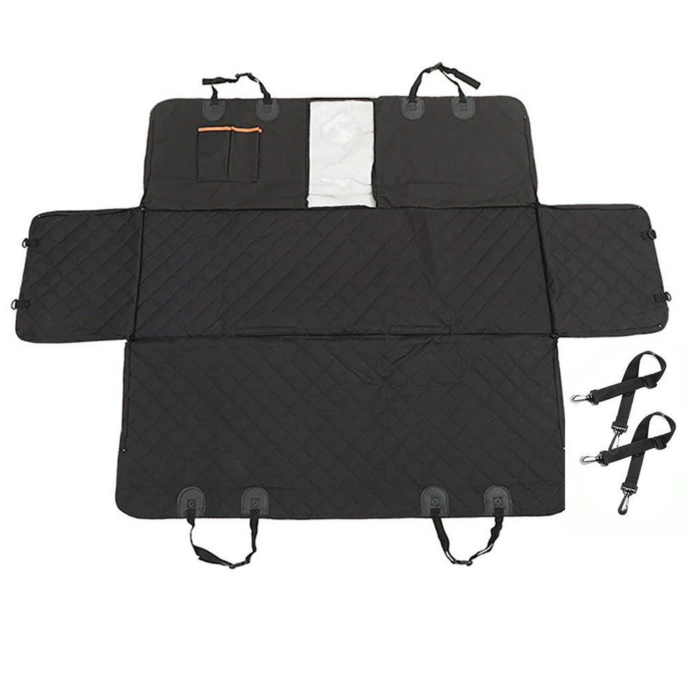 Center mesh pocket pet car seat mat on the rear seat