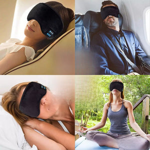 Front view of blackout panel mask with adjustable velcro strap