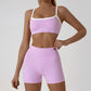 Womens yoga and pilates set in a smooth matte knit with flat bonded seams