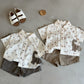 Gumi Bear Boys Printed Shirt and Shorts Set | front view product hero shot