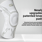 Knee support brace laid flat to show its full size and contoured shape