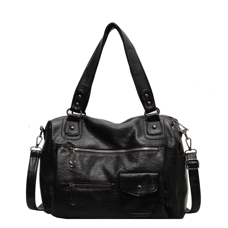 Retro PU Leather Women's Shoulder Tote Bag
