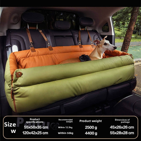 Dog Car Seat Bolster Bed with Anchor Straps