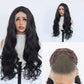 Black wavy lace front wig, front view, cap interior and full length view, photo used for the Black option