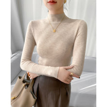 Womens Slim Fit Ribbed Half Turtleneck Knit Top with Long Sleeves