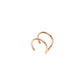 Gold double line non pierced ear cuff clipping onto the ear rim