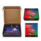 RetroScaler2x blue converter unboxed with USB power cable and printed quick start guide