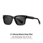 Close view of the polarized TAC lens and full rim square frame edge