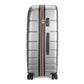Luggage case shown beside hand for scale reference