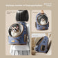 Three ways to carry the cat backpack: on the back with shoulder straps, by the top handle and on a car seat