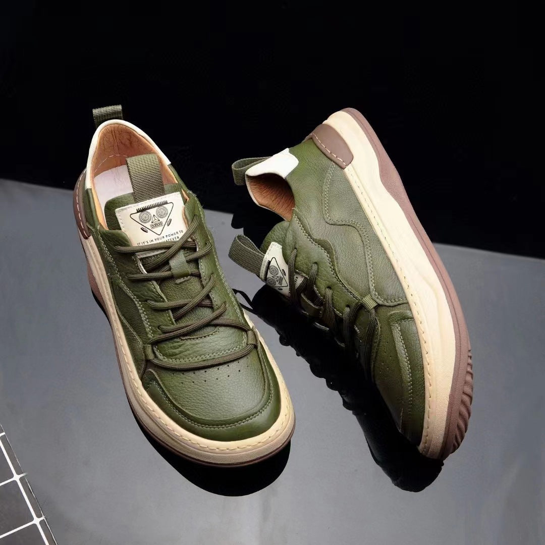 Mens microfibre sneaker with a low collar that sits below the ankle bone