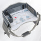 Gray Mini Robot kids travel tray with printed top, divider box, mesh pocket and strap