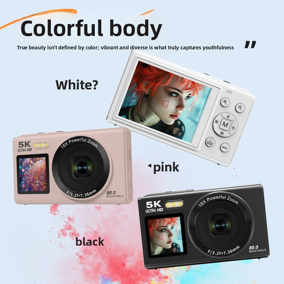 Dual Screen Compact Digital Camera with Wi-Fi, 18x Digital Zoom and Flash