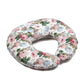 Nursing pillow with pink, blue and white rose print cover on white, option Ink Flowers Pillowcase