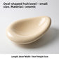 Medium glossy beige ceramic oval fruit bowl, 26 x 19 x 5 cm, 10in option