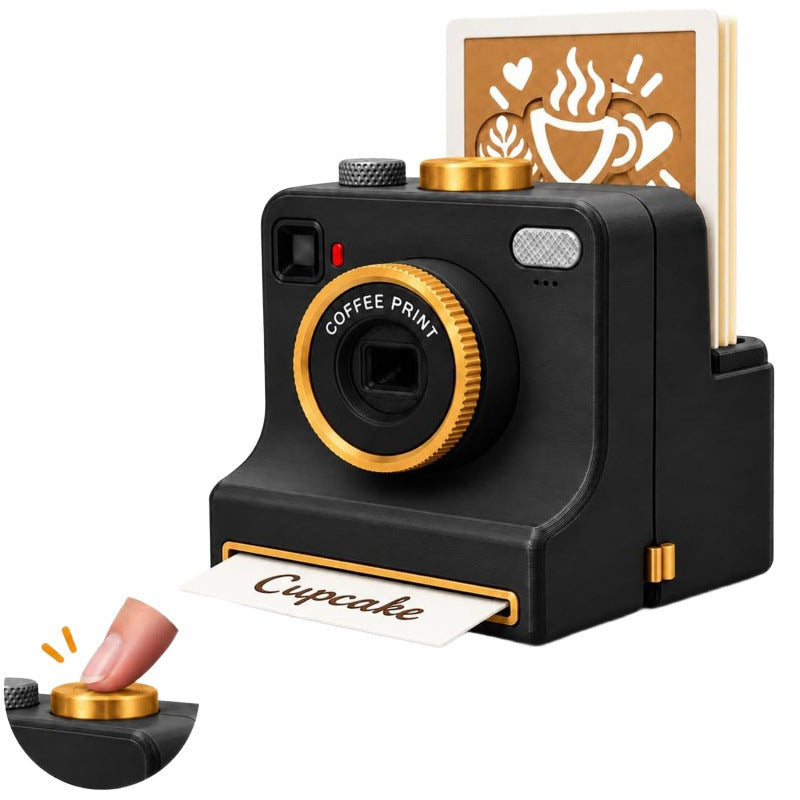 Latte Coffee Printing Art Camera