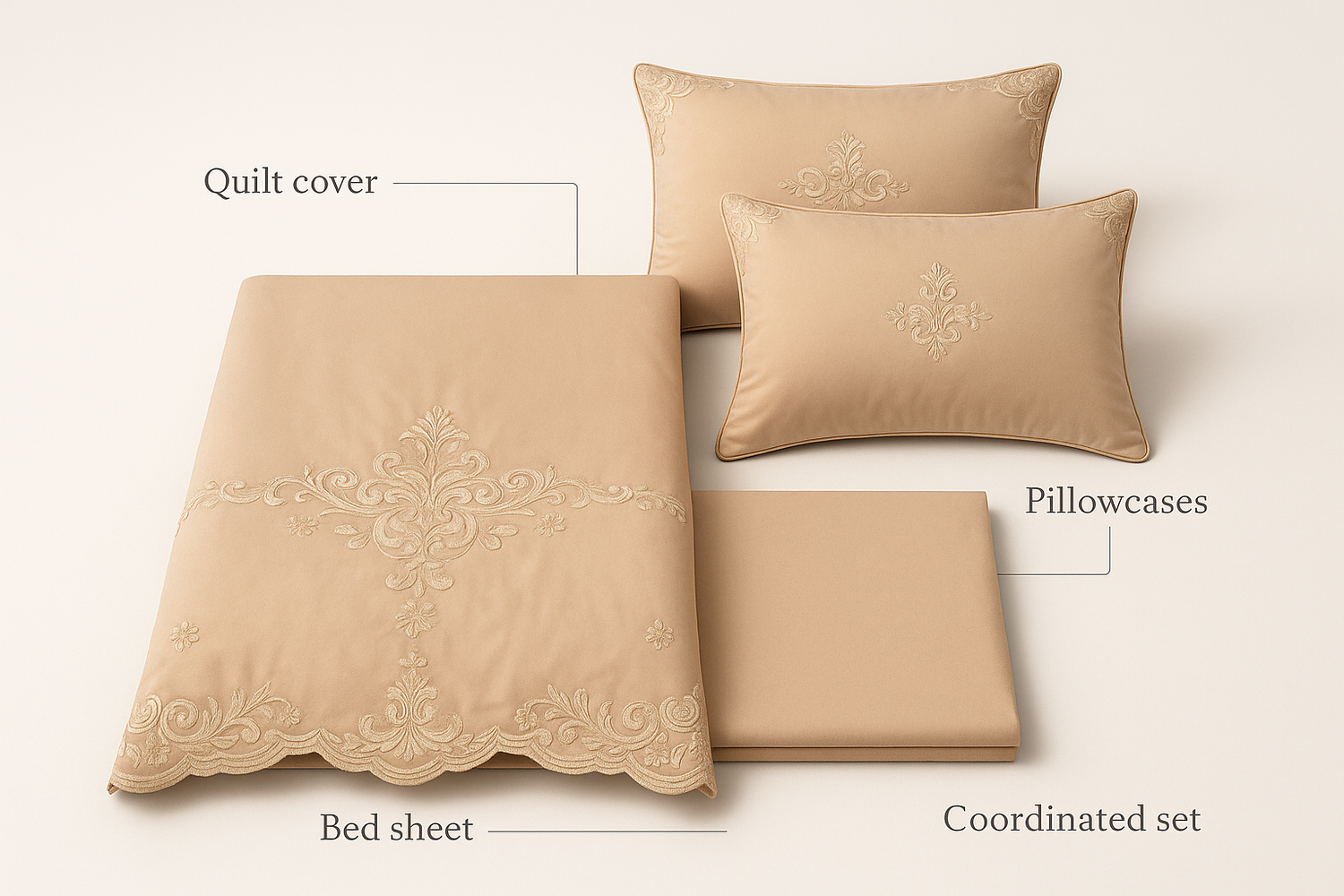 european high end luxury embroidered wedding four piece set of pure cotton bed sheetss washed silk quilt cover wedding b 6