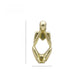 Gold abstract resin meditator figurine shown with a height guide on a plain white background
