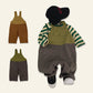 Children's Cotton Suspenders Overalls | scale reference with hand