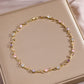 Zircon Gold Plated Leaf Design