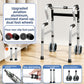 Aluminium walking frame, assist to stand build with paired front castors