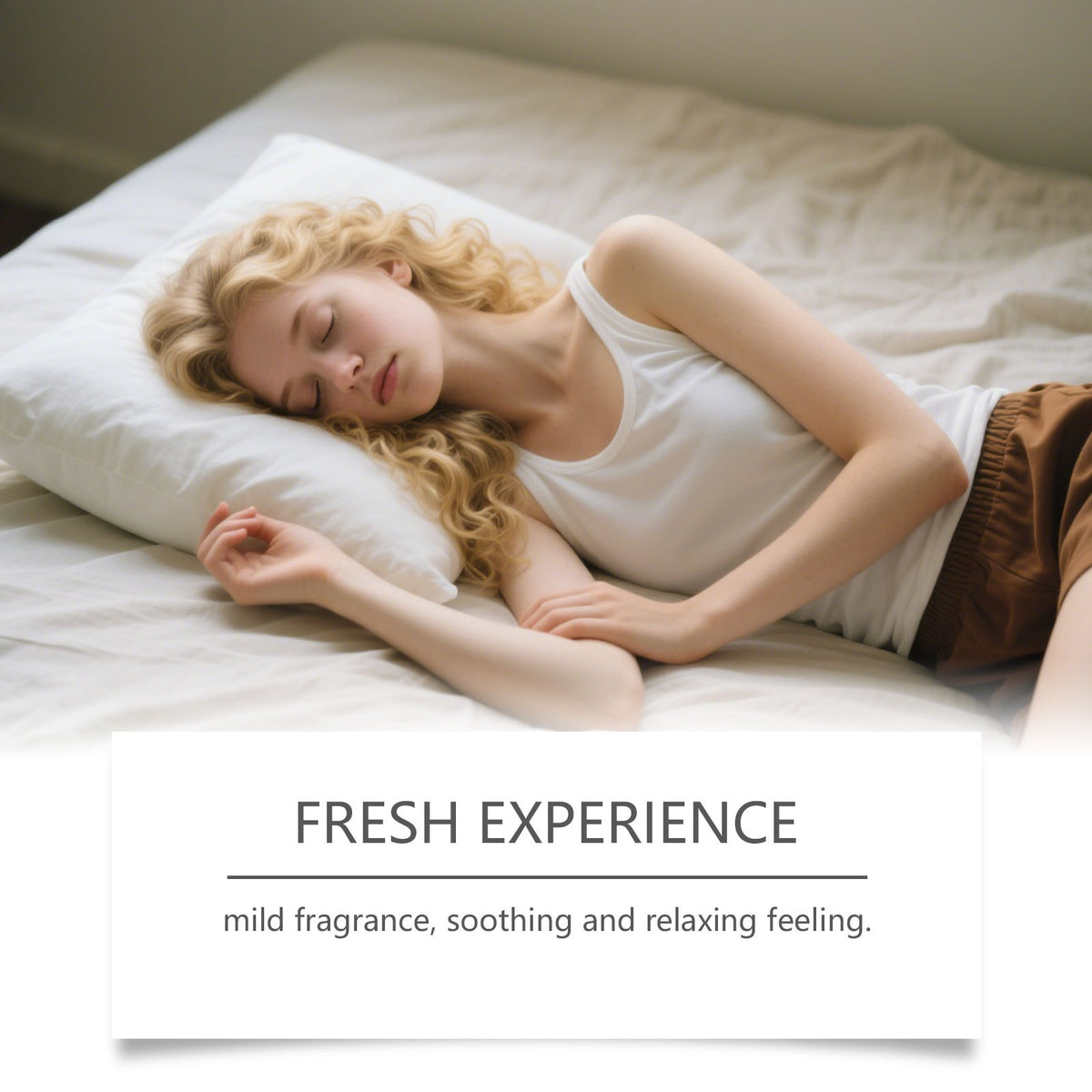 Person asleep in bed illustrating the mild fragrance of the sleep patches