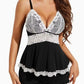 Matching shorts of the sleep set with a scalloped lace hem shown on a model with the camisole
