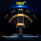 Car charger head shown turning on a 180 degree hinge with the retractable cables extended