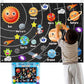 Child placing felt planets on a solar system felt story board with the sun and labelled planets