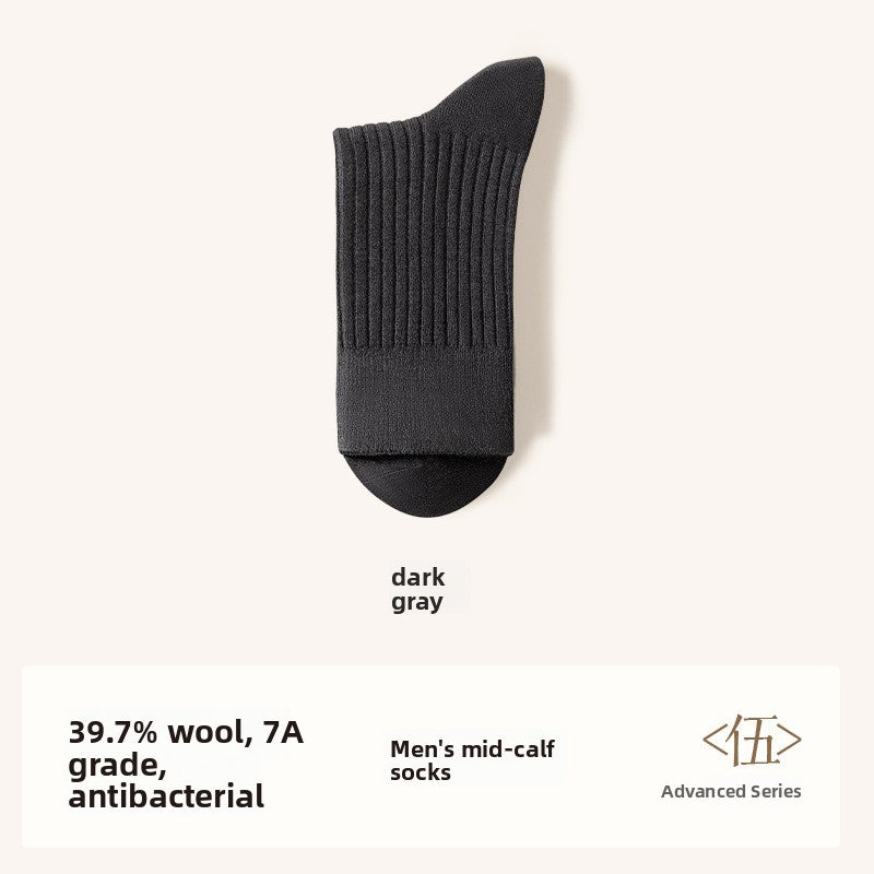 Merino wool blend crew socks in nine solid colors, mid calf height on a plain background