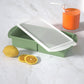 Flexible platinum silicone ice cube tray with a rectangular tray for frozen broth and baby food