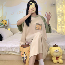 Women's Oversized Short Sleeve Nightgown with Printed Designs, M to 5XL