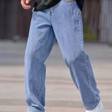 Men's Loose Straight-Leg Jeans in Light Blue, Black or Washed Black